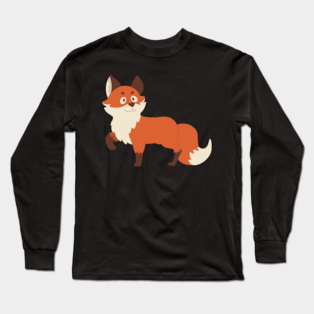 Kawaii Fox Long Sleeve T-Shirt by Dynamic Design